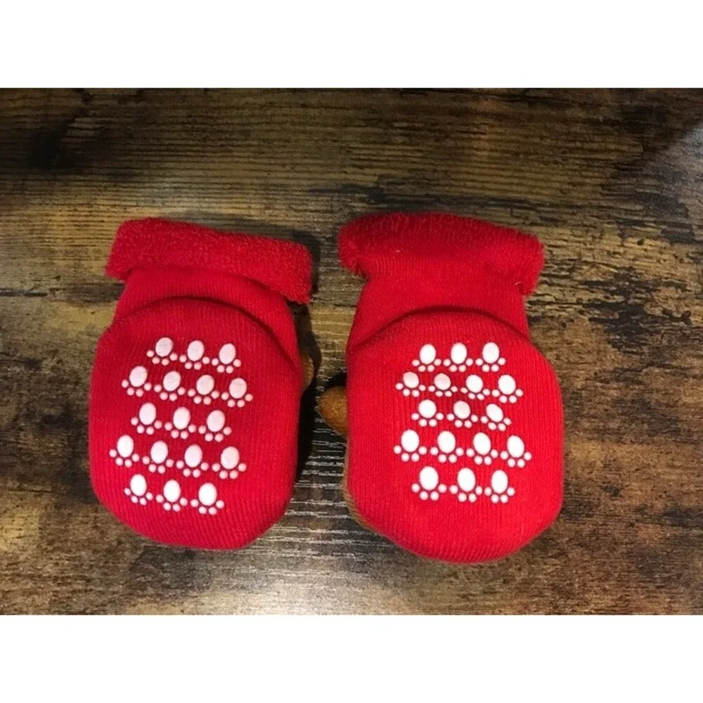 Baby 0-12 Months Anti Skid Christmas socks Reindeer Red